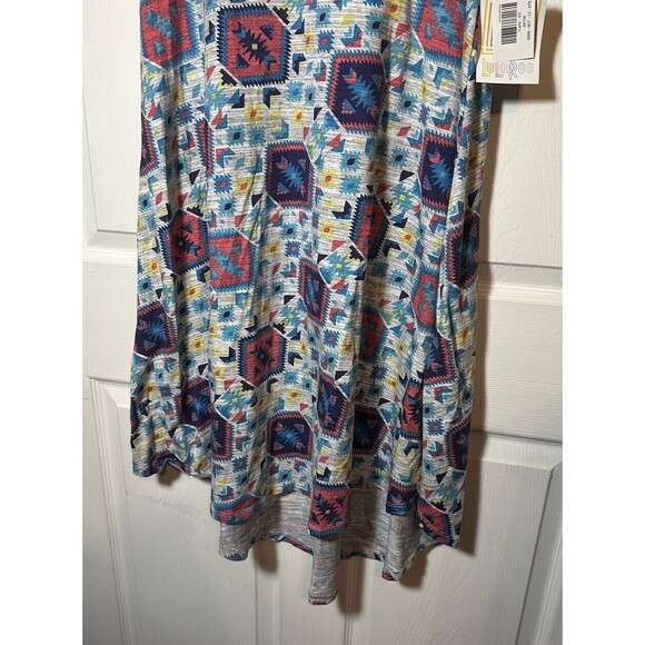 LuLaRoe Carly Dress XS Gray Multi Aztec Hi-Low Hem Everyday Casual Comfort NWT - Picture 2 of 7